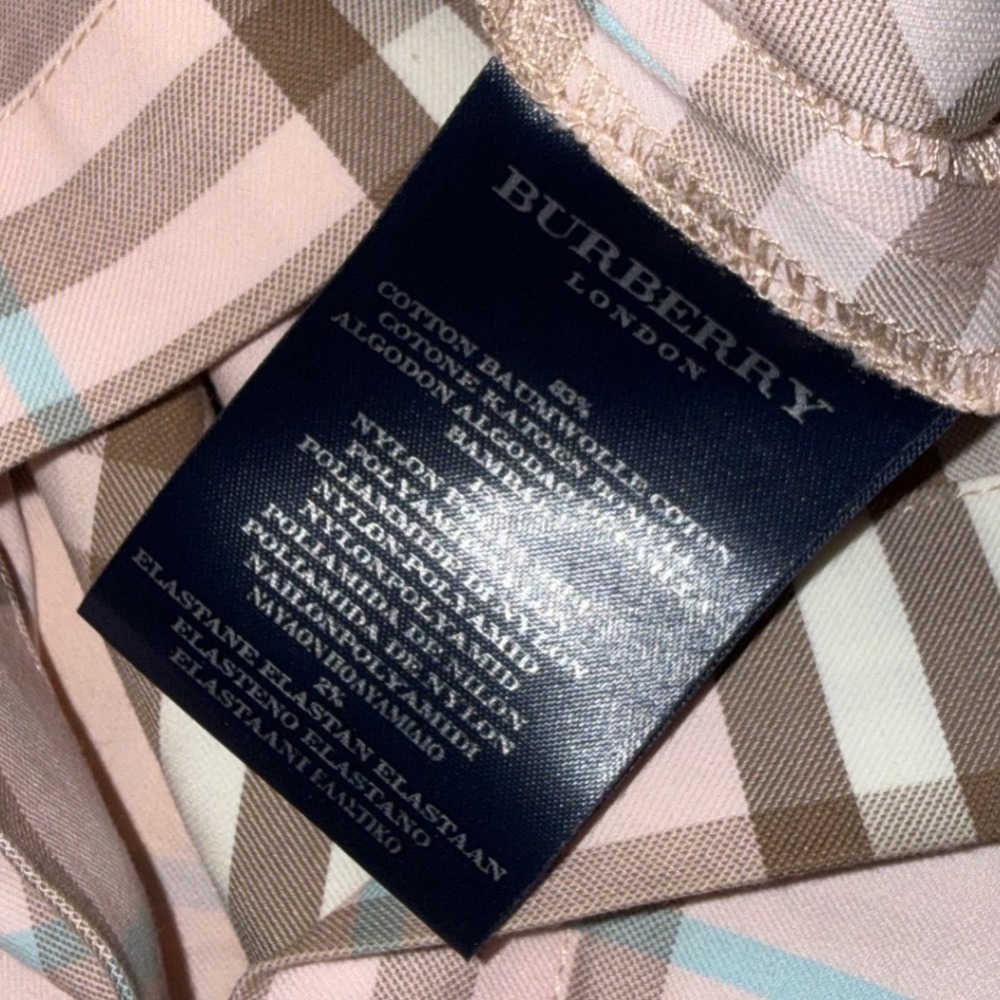 Burberry London Pink Plaid Sleeveless Shirt Dress Nova Check Cotton Italy - Picture 3 of 6